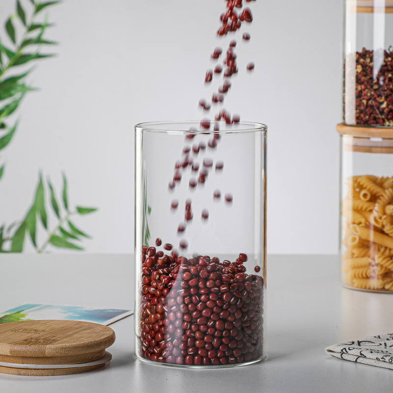 Wholesale household food-grade glass sealed jars with LIDS, large kitchen grain storage jars Specification drawing