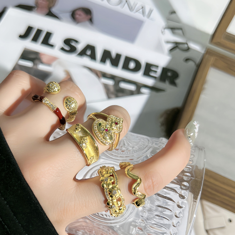 The new Chinese-style gourd bamboo joint open ring for women in 2025, a unique and stylish design, is a bestseller on Xiaohongshu details Picture