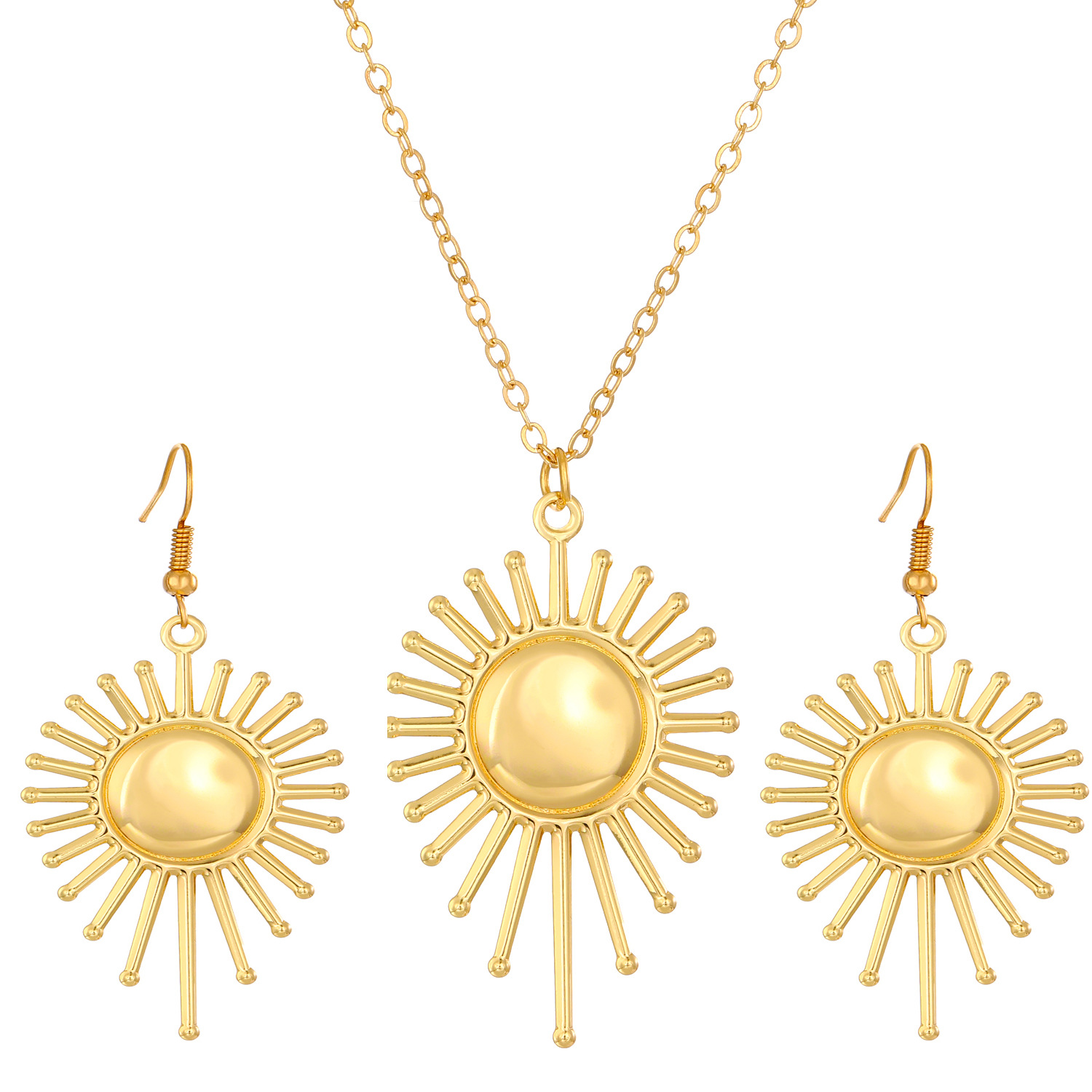 Cross-border new sun jewelry set for women, European and American style blue eye diamond necklace earrings, Devil's Eye set Item Picture