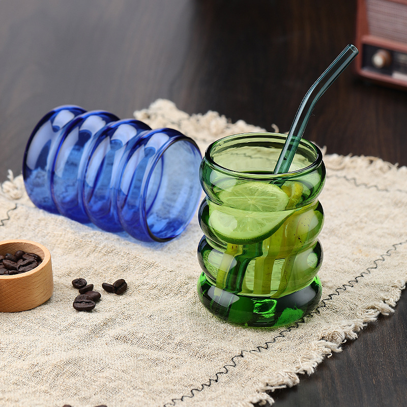 High-appearance-level corrugated milk cups as souvenirs, high-temperature resistant coffee cups, high-borosilicate internet-famous gourd glass cups Application Scenario