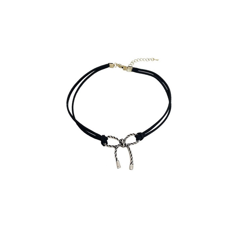 Black bow choker necklace necklace for women's summer light luxury niche neck accessories sweet and cool spicy girl style neck strap Item Picture