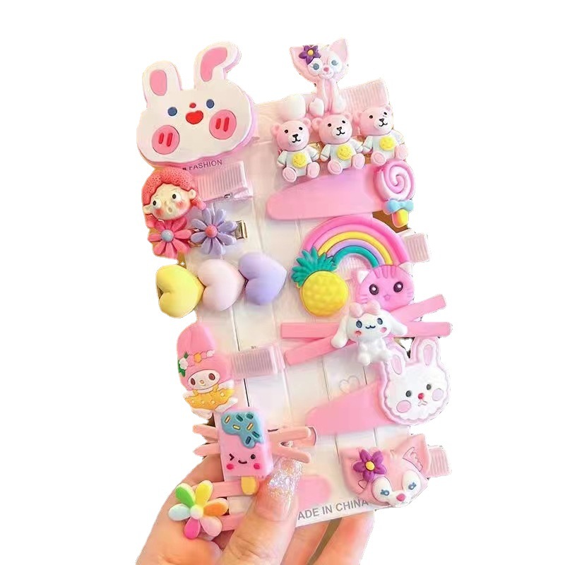 Children's internet-famous braided hair clips and hair accessories 2022 new style hair clips, cute cartoon baby hair clips and headwear Item Picture