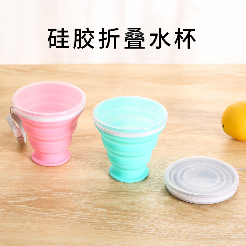 Outdoor sports silicone water cup, portable foldable cup for business trips, multi-functional telescopic mouthwash cup for travel full figure