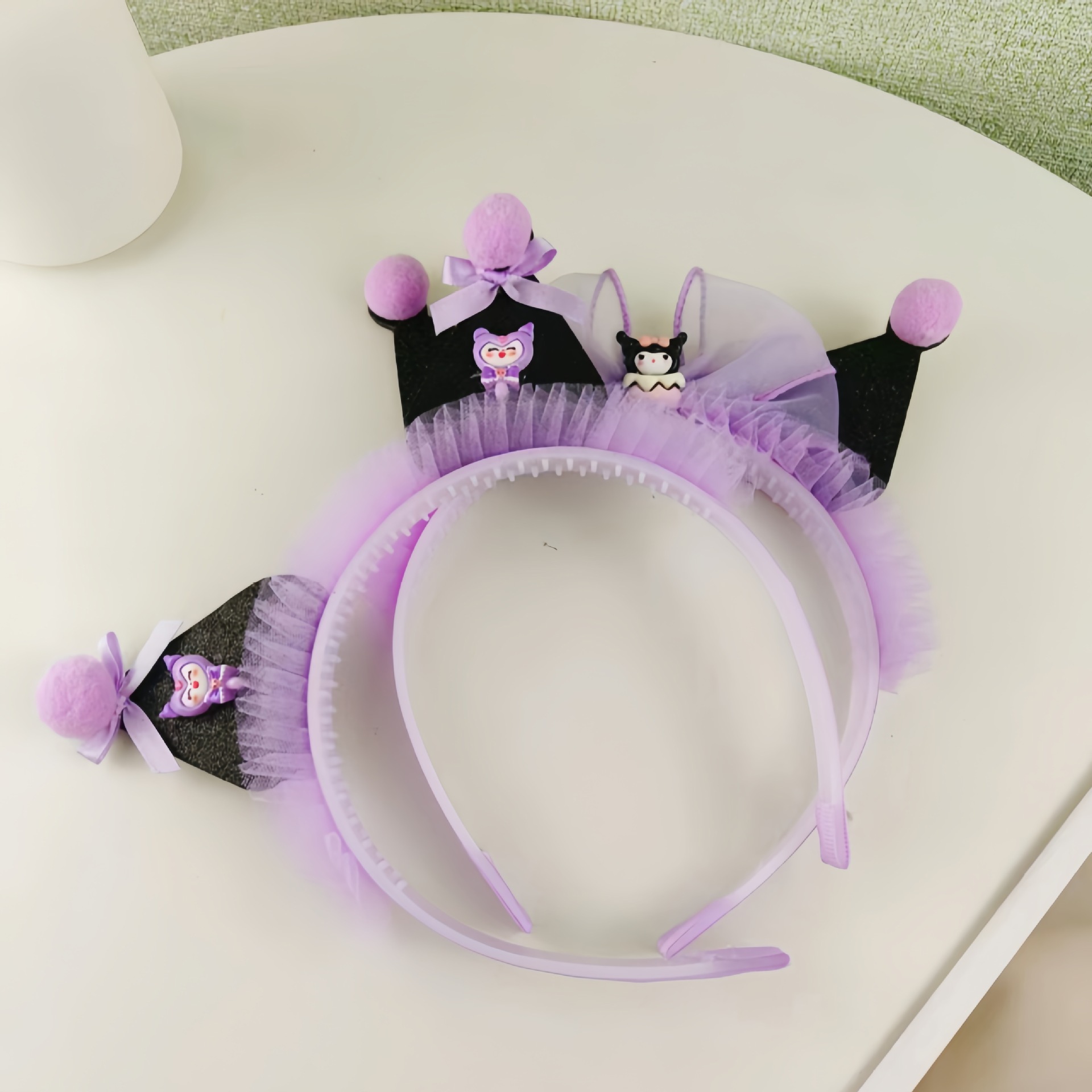 Kulomi children's hairband, cute cartoon crown headband, princess photo performance, hairpin, girl's hair accessory Specification drawing