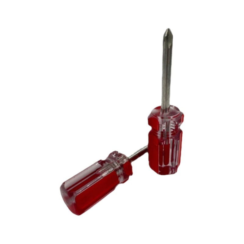 Factory direct supply of 9-centimeter-long colored striped small radish head screwdrivers with fixed cross and straight mini manual screwdrivers Item Picture
