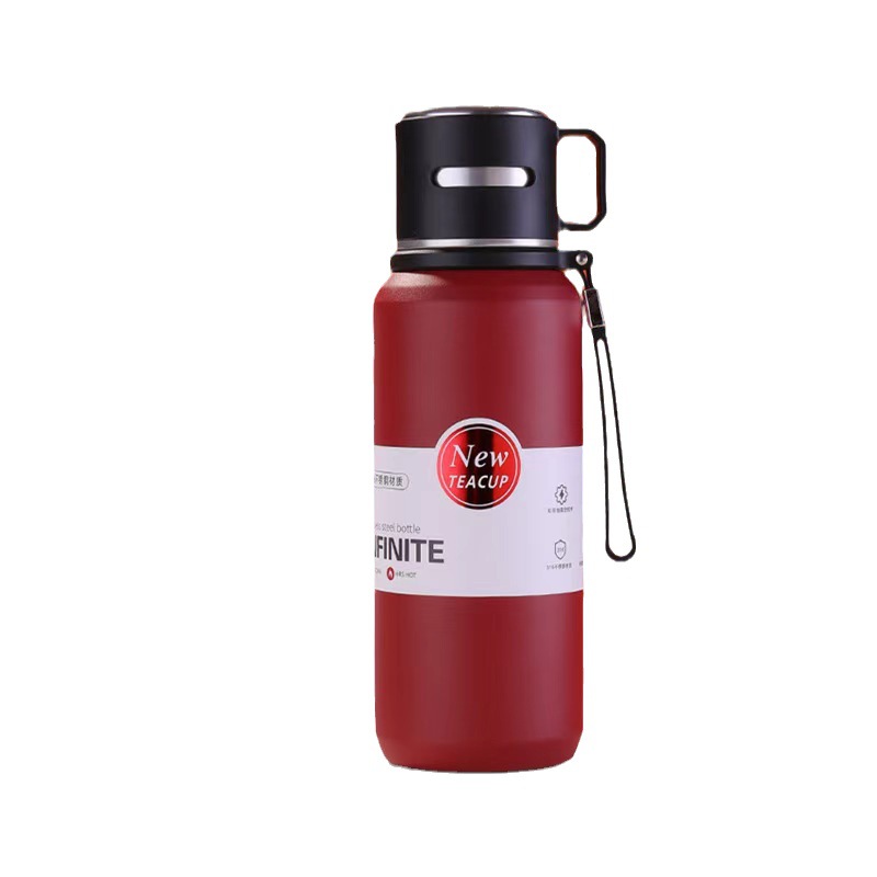 Cross-border large-capacity insulated cup, 316 stainless steel tea-water separation stewed cup, men's and women's outdoor sports double drinking water pot Item Picture