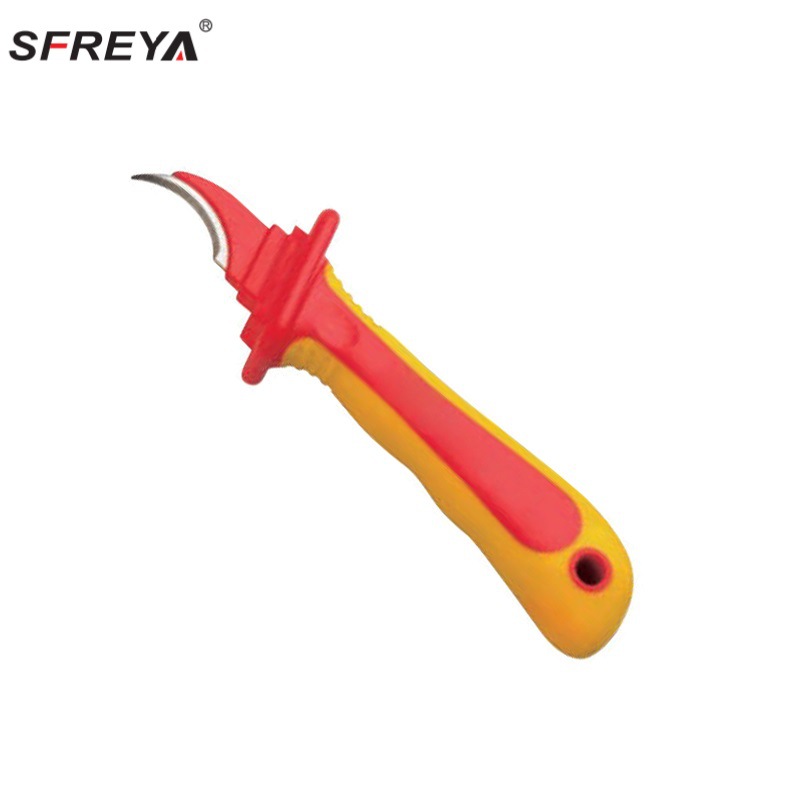 Insulated tool injection molding double-color insulated straight-edge cable knife, VDE insulated cable knife with a withstand voltage of 1000V, insulated knife details Picture