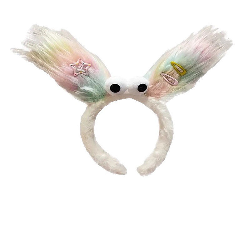 2023 New Ugly doll headband, funny ear headband, hair accessory, girlish cartoon face wash, plush hair tie, headaccessory Item Picture
