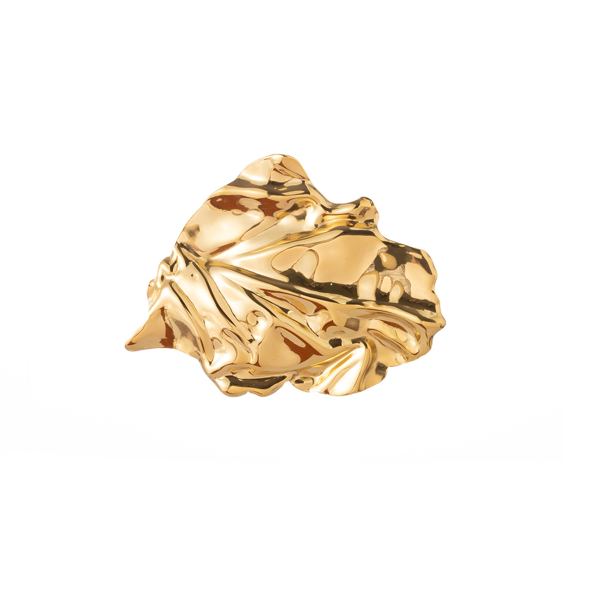 European and American metallic style fashionable and elegant brooch, irregular pleated texture brooch, elegant and fashionable design sense brooch Item Picture