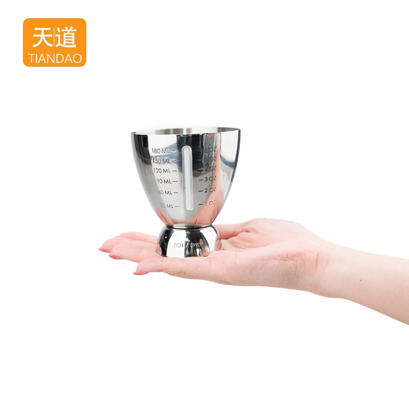 304 stainless steel measuring cup, egg-shaped ounce cup, bar bartender, measuring glass with scale, 180ml magic measuring cup Specification drawing
