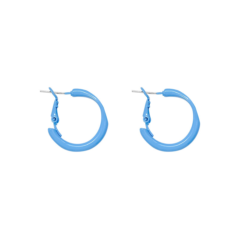 Summer dopamine color-blocking oil-drop plain ring earrings, women's light luxury and high-end style, stud earrings, earrings, ear rings, ear buckles Item Picture