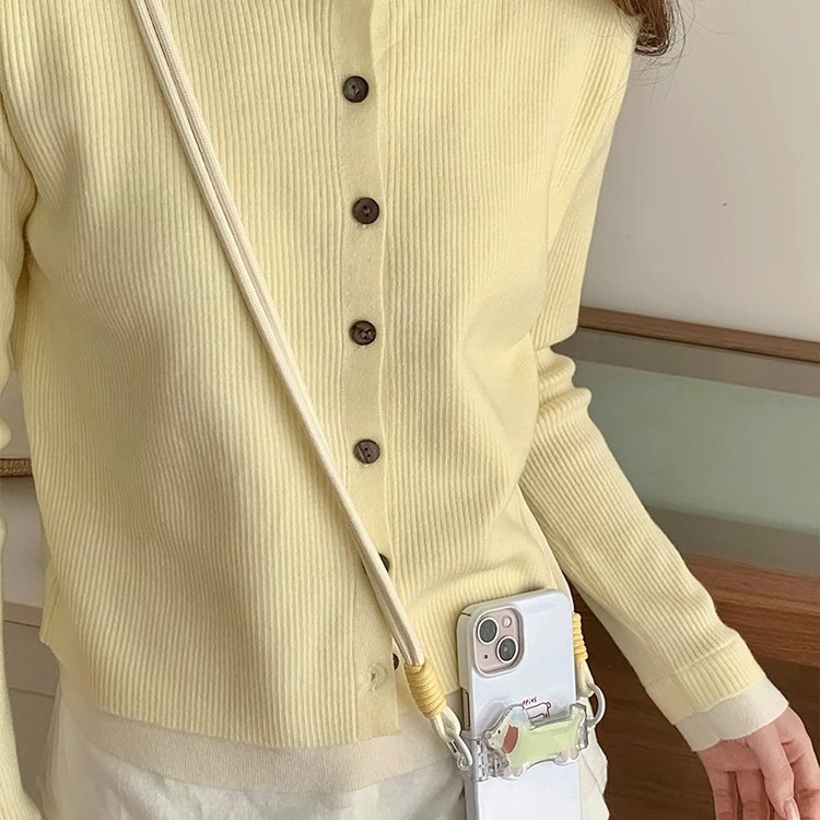 2025 New cute animal crossbody phone case back clip women's portable anti-drop shoulder strap lanyard spring sweater chain Application Scenario