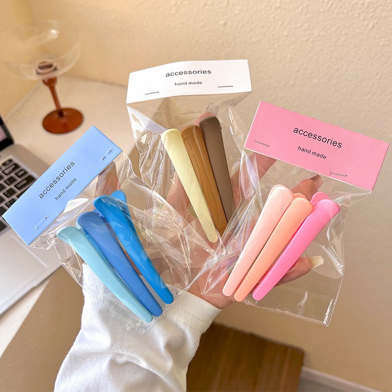 Candy-colored seamless hair clips, sweet matte bb clips, ducktail clips, side bangs clips for girls to wash their faces, hair accessories and headwear Specification drawing