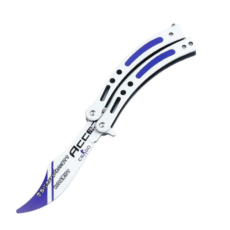 Butterfly Training Knife, the same folding knife as the outdoor version of CSGO game, is available in stock at the factory Item Picture