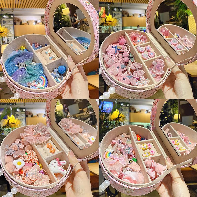 Children's hair accessories, little girl hair clip set box, headwear, hair clips, princess and girl accessories, jewelry set, gift box, high-end full figure