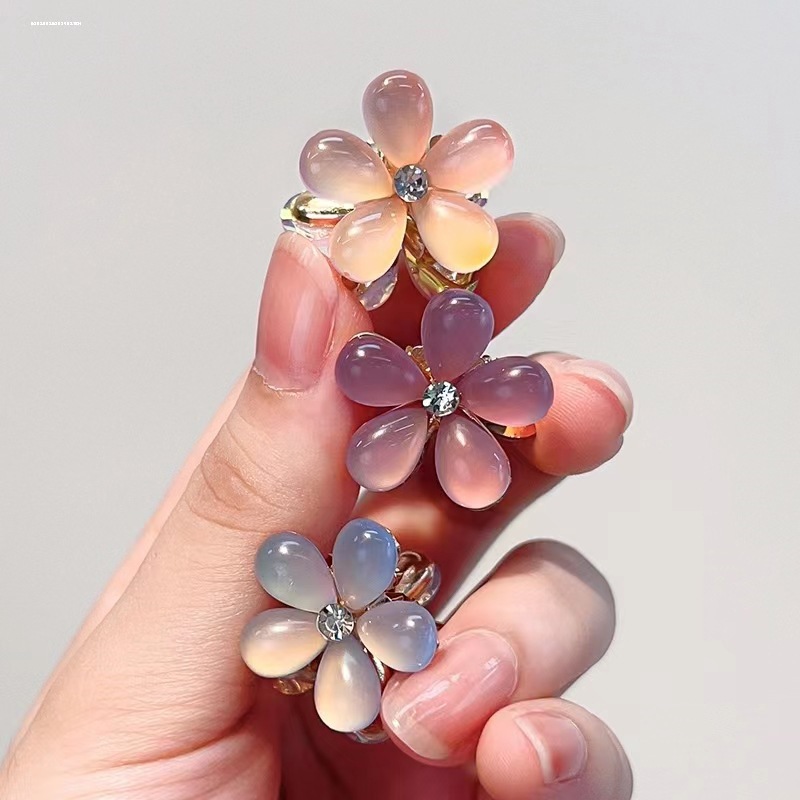 Flower alloy small gripper, five-petal flower hair gripper, women's braided hair, broken hair, bangs gripper, edge gripper, hair accessory, headwear wholesale for women Specification drawing