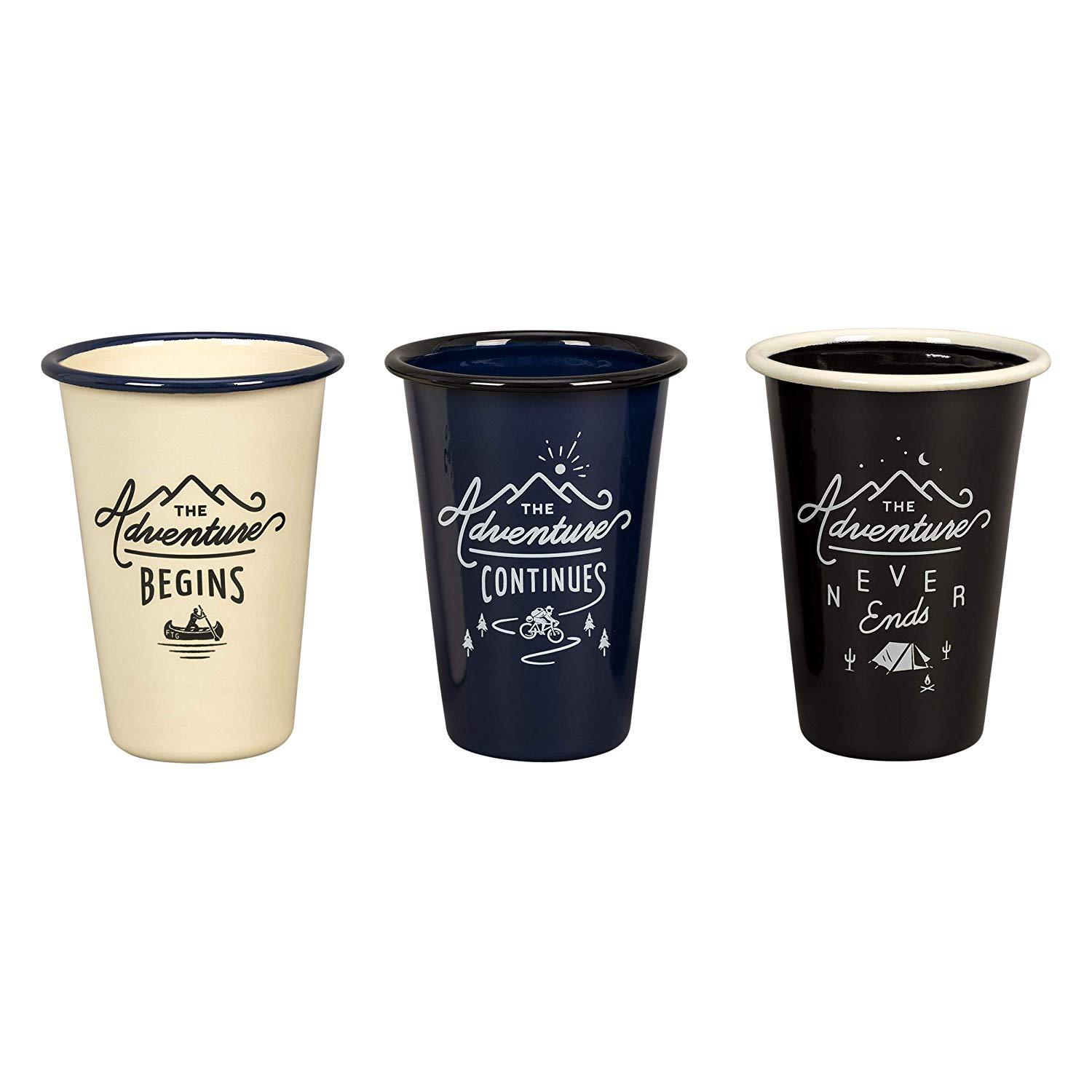 In-stock enamel cups, V-shaped conical funnel-shaped enamel cups without handles, printed with LOGO full figure