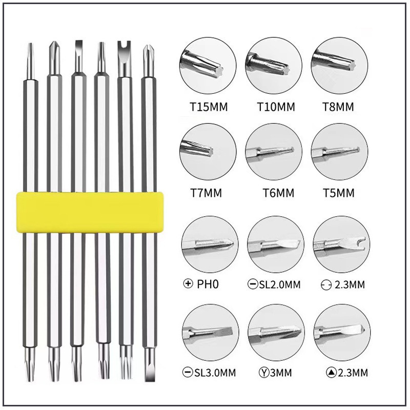13-in-1 multi-purpose screwdriver set, special-shaped plum blossom Y-shaped U-shaped cross mobile phone telecommunications repair tool screwdriver details Picture