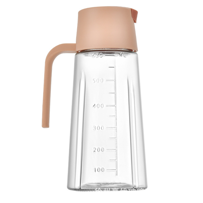 630ml automatic opening and closing oil bottle, household kitchen soy sauce and vinegar bottle, glass seasoning bottle, oil bottle wholesale available with printing Item Picture