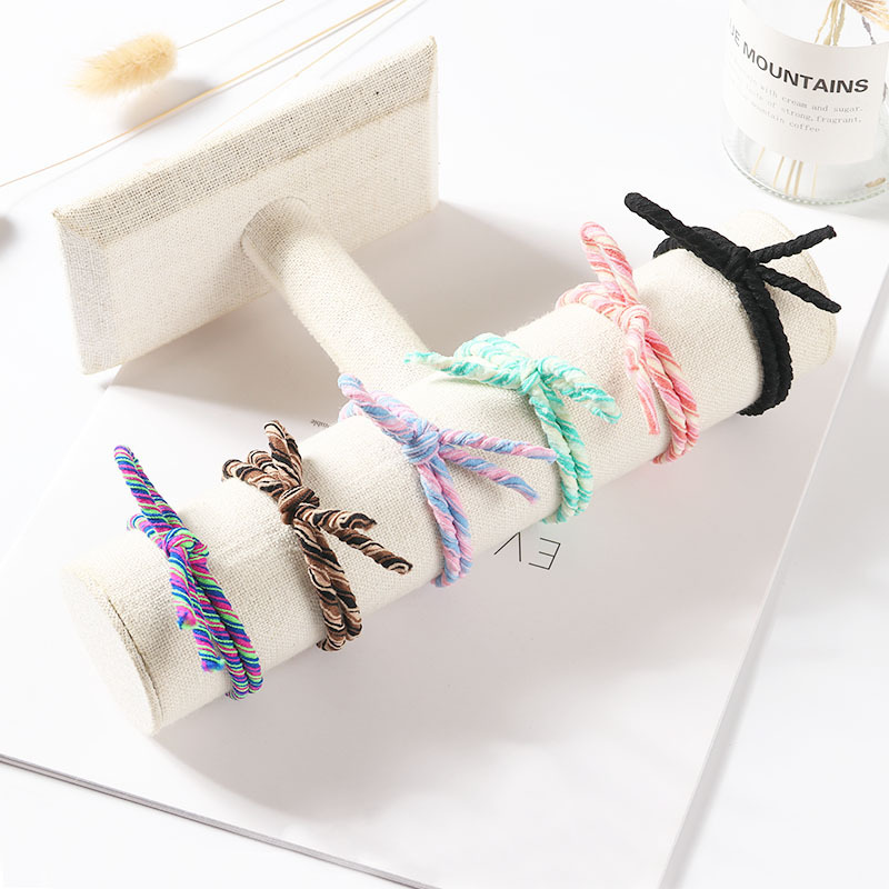 Korean style simple and fresh hair rope and hair accessory, basic 8-strand braid, leather band, 2-yuan store, factory direct batch, knotted Specification drawing