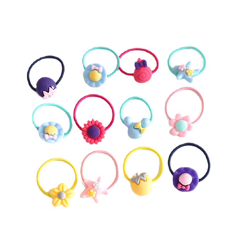 Korean children's flower hair band, hair-safe headwear rope for toddlers, baby hair band, high-elasticity hair tie, girls' hair accessory Item Picture