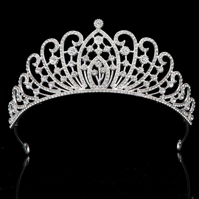 Cross-border Baroque bride's crown, European diamond-encrusted wedding crown headwear, birthday party crystal crown wholesale full figure