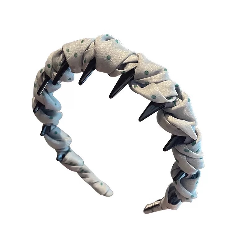 High-end polka dot hair band, a new style of hair band for women, 2025, high top of the head, face-washing headband, pressure hair clip, hair tie and headwear Item Picture