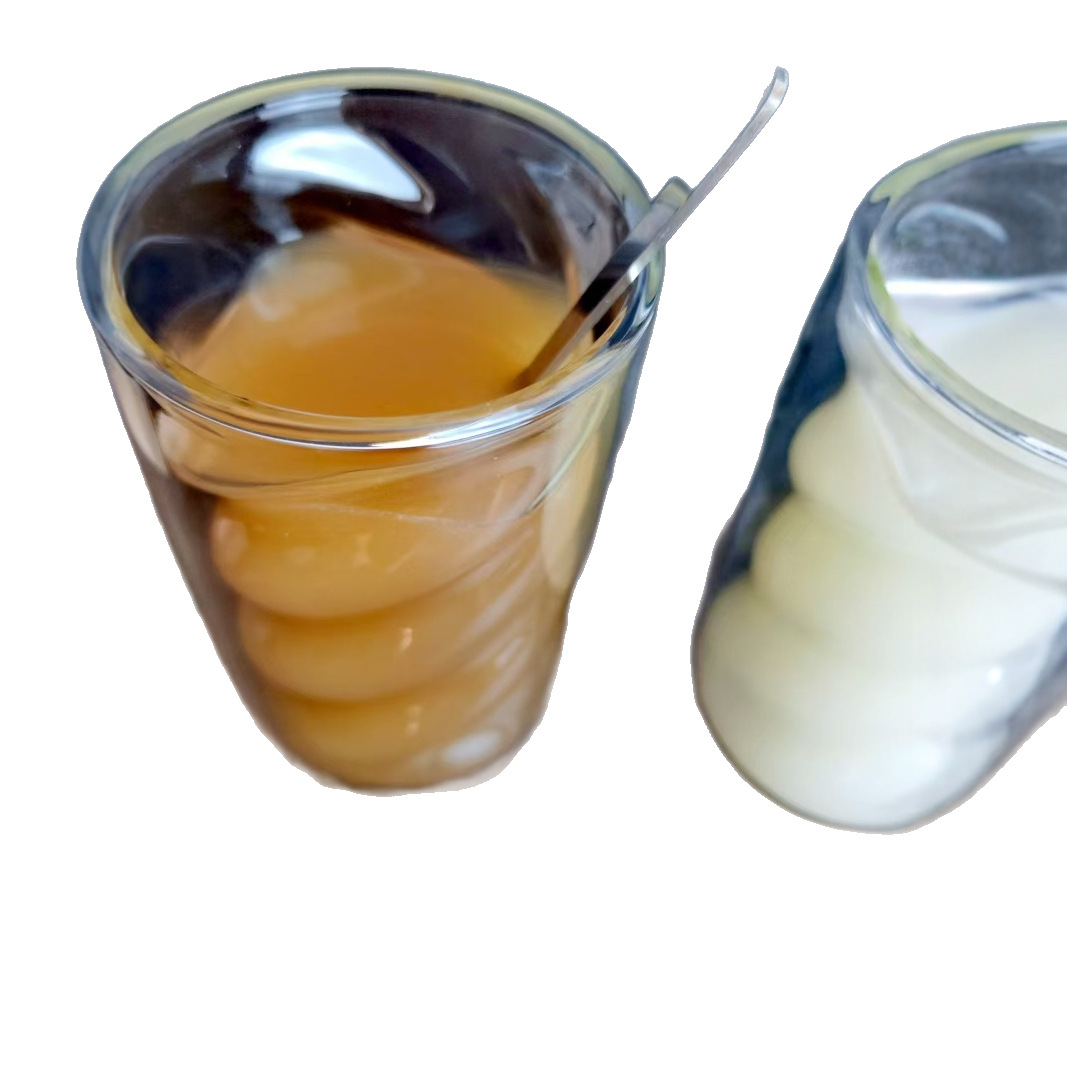 Cross-border transparent rotating milk cup, household large-capacity spiral double-layer inner liner cup, high borosilicate glass coffee cup Item Picture