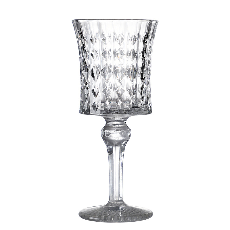 Embossed engraved high-footed glass cups, high-appearance-level champagne glasses, retro European wine glasses, red wine glasses, and foreign wine glasses Item Picture