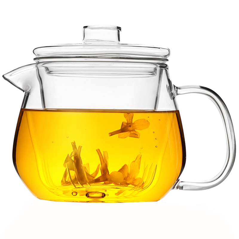 Factory stock high-temperature resistant glass flower teapots, small penguin teapots, creative brewing teapots, high borosilicate glass teapots 400ml Item Picture