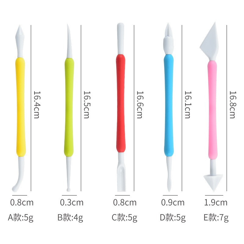 9-piece fondant tool set, engraving pen, chocolate cake engraving pen, diy kitchen cream pen, baking tools Specification drawing