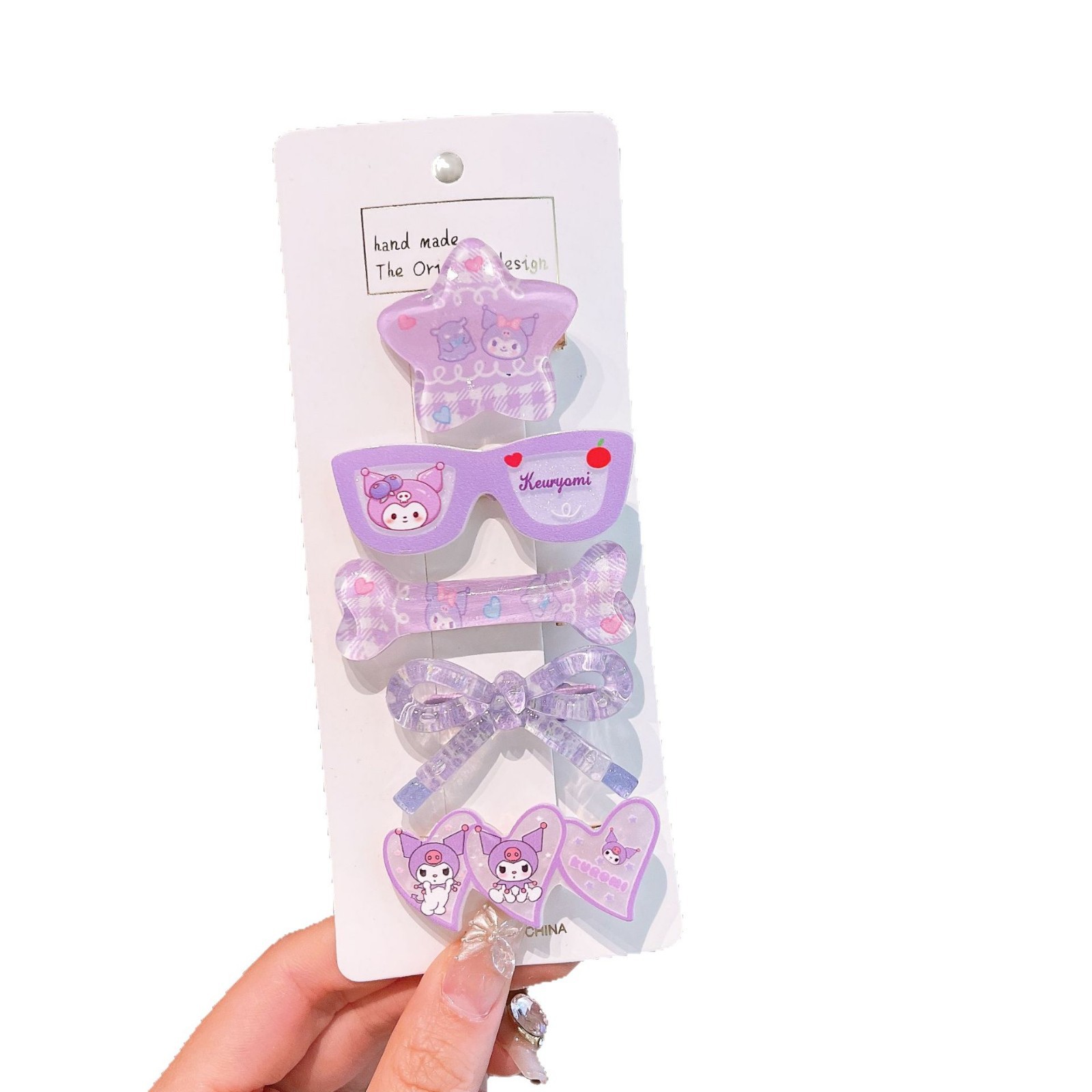 Cartoon and cute Sanrio bow hair clip, sweet and adorable girl's heart, fringe clip, student hair accessory Item Picture