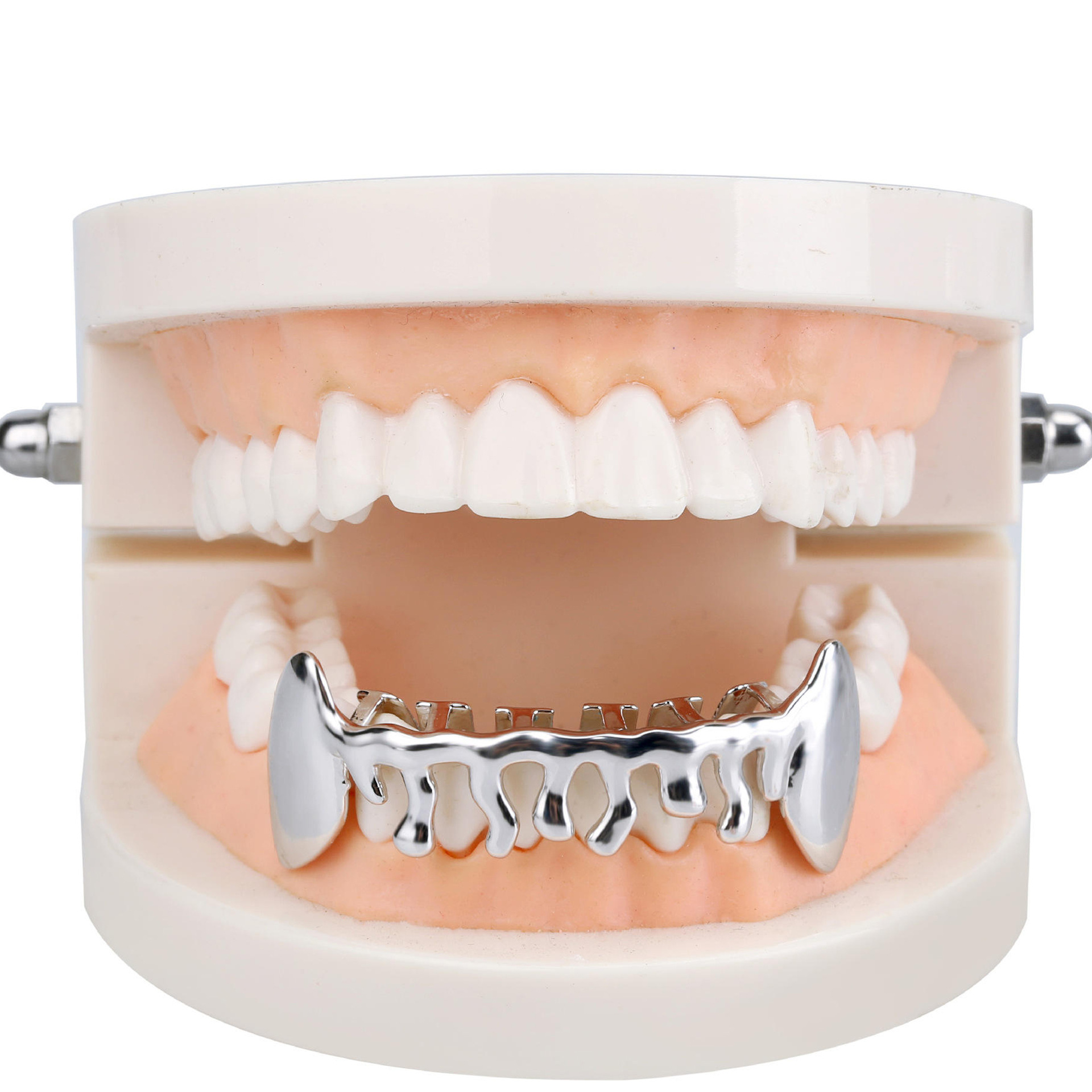 European and American style hip-hop braces Flame are selling well. Hiphop braces Vampire Irregular teeth grills Flame Application Scenario