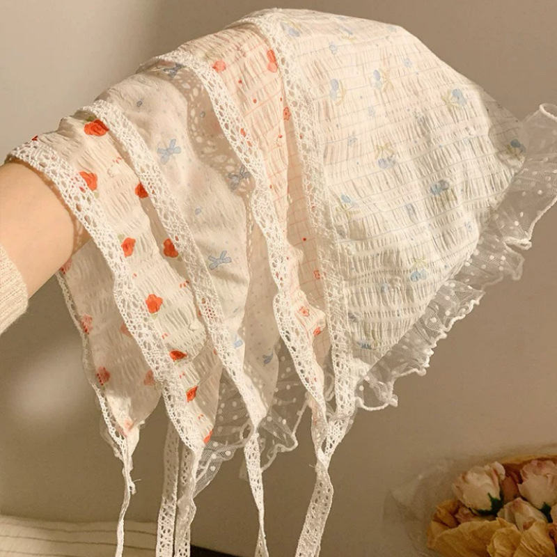 Country-style lace headband, triangular headscarf, hair band, one-piece high-end female style, seaside vacation photo headband, hair accessory full figure