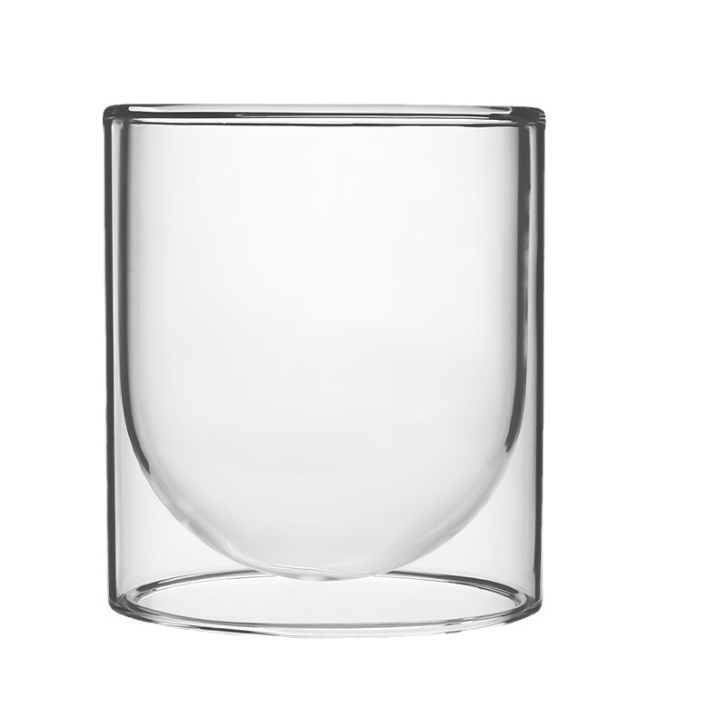 Wholesale high-temperature resistant high borosilicate glass double-layer insulated candle cups, transparent candlesticks for bedrooms Item Picture