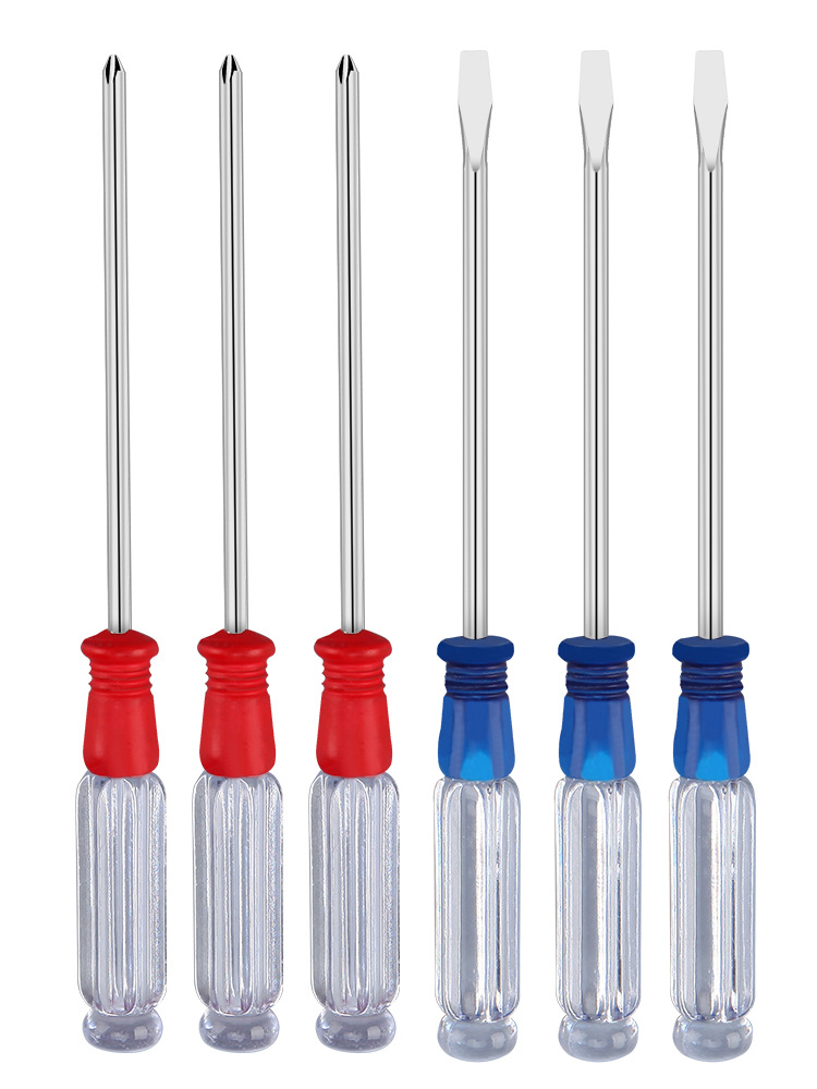 Mini crystal screwdriver, 3-inch, 3MM small screwdriver with transparent handle, for repairing mobile phones and computers, small screwdriver with cross and one line Item Picture