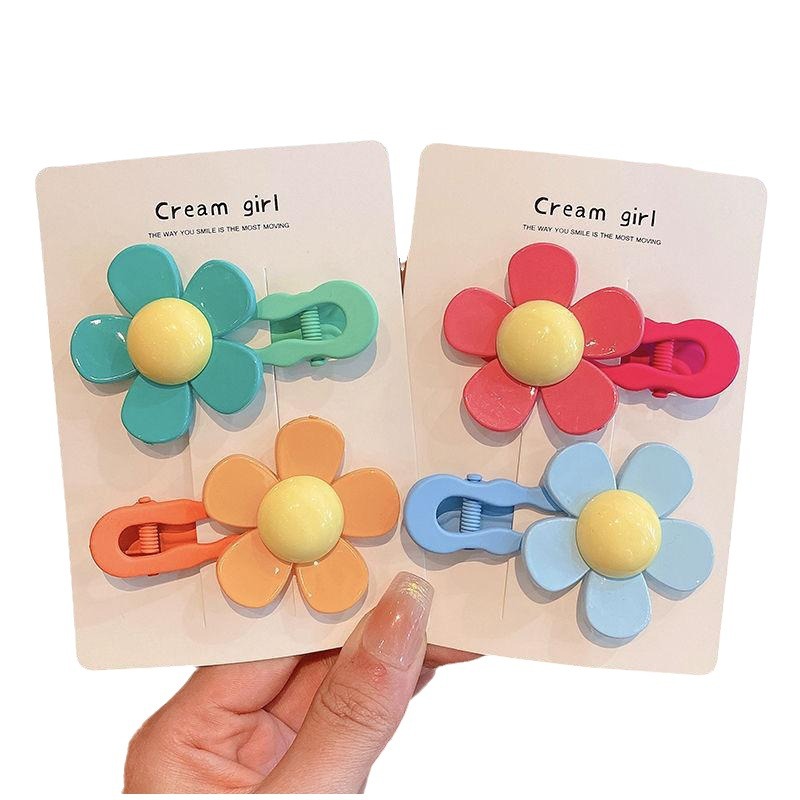 Children's flower hair clip, little girl side clip, exquisite side bangs clip, 2024 new style duckbill clip girls' hair accessory Item Picture