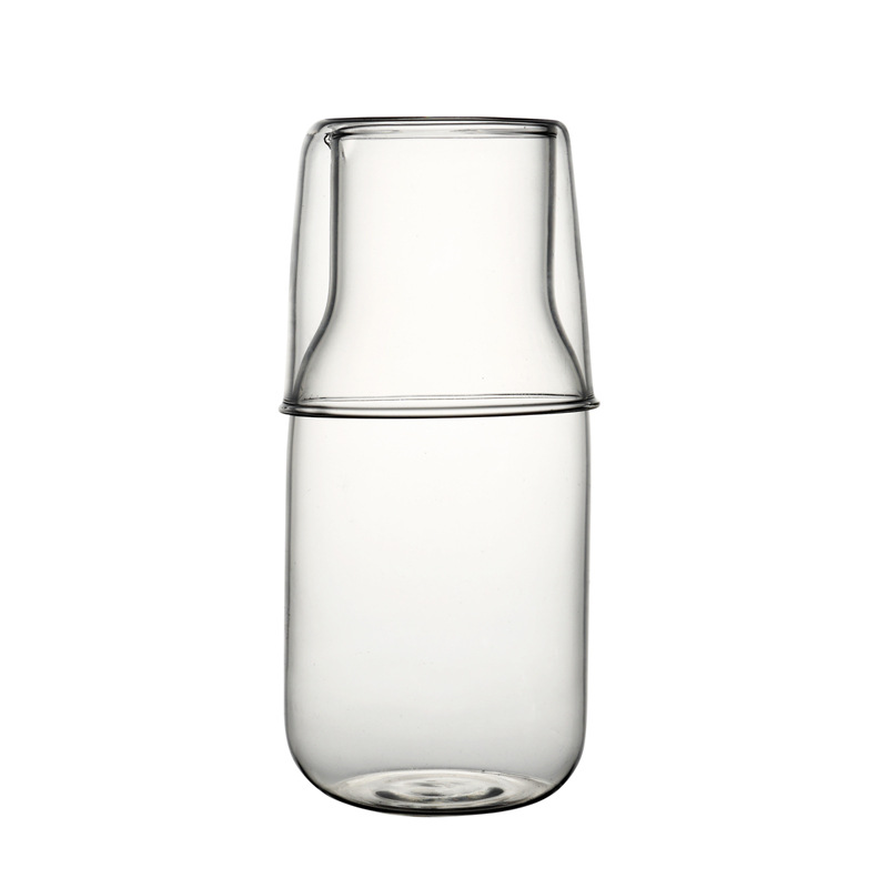 Creative Japanese-style single-person drinking high borosilicate glass teapot with single-cup high-temperature resistant glass cold water bottle set juice pot Item Picture