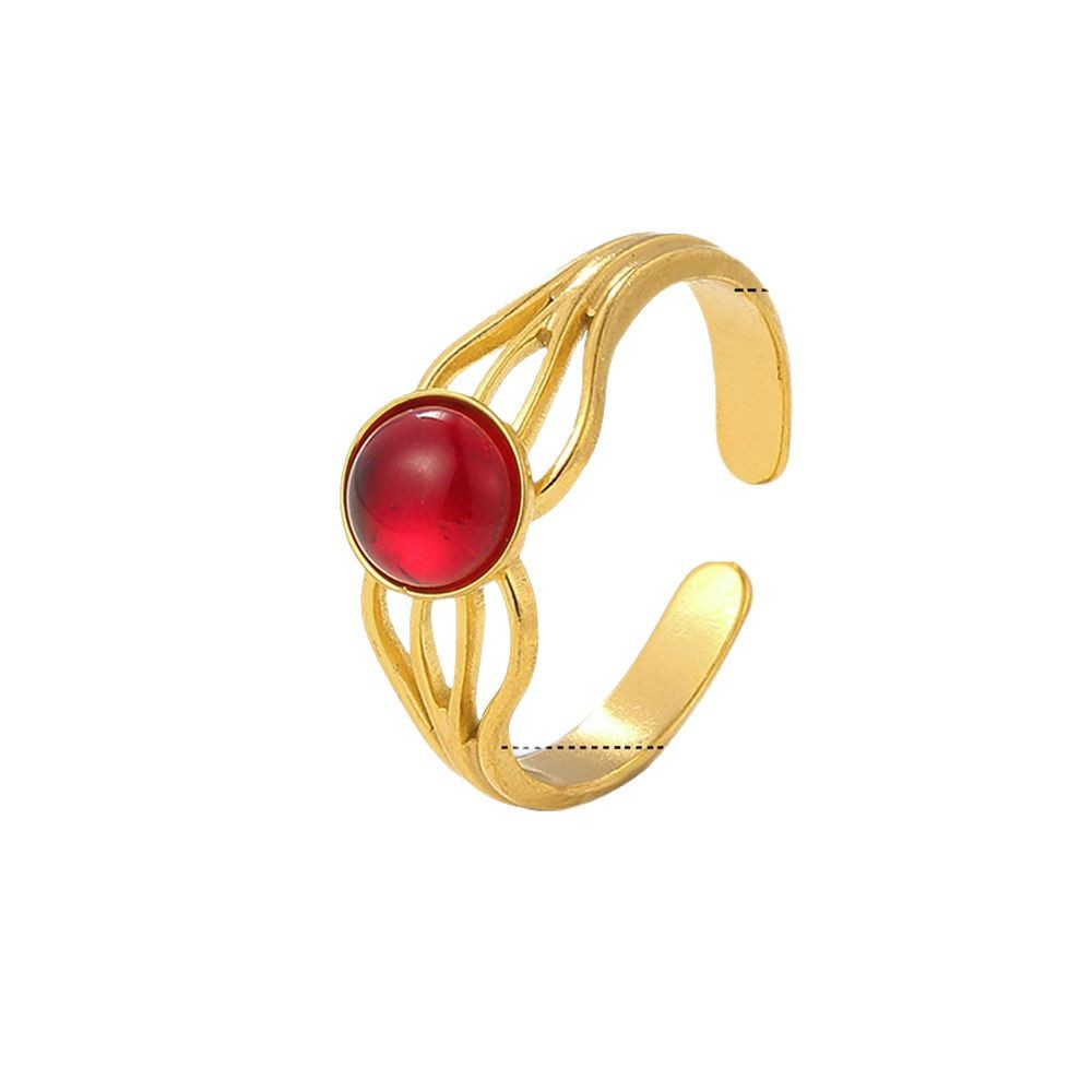 New stainless steel sandblasting process ring for women, anti-color fading, minimalist design, a cross-border bestseller from Europe and America, with a niche and high-end feel Item Picture
