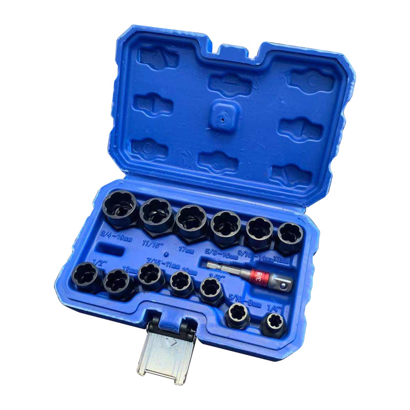 New high-hardness 13PC damaged nut and bolt remover, broken nut removal tool wholesale screws details Picture