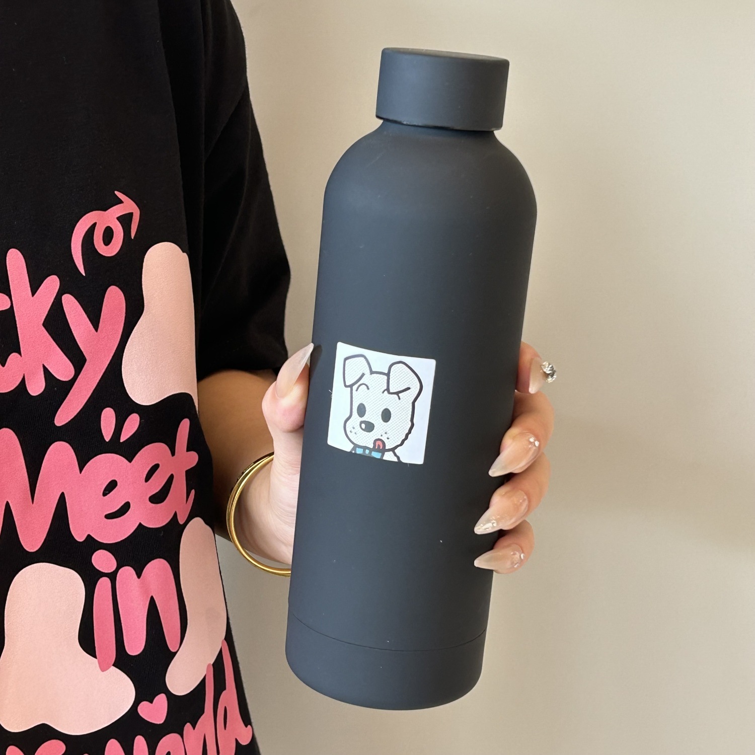 Korean InS-style direct drinking cup, simple solid color portable stainless steel insulated cup, popular student, high appearance level water cup for girls Application Scenario