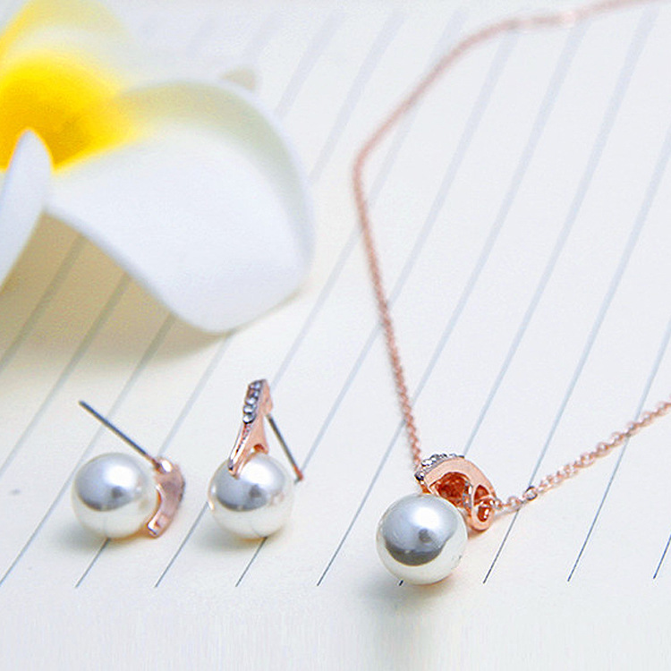 Exquisite pendant, beautiful water drop full diamond pearl necklace, high-end water diamond pearl necklace, bridal set N3356 Specification drawing