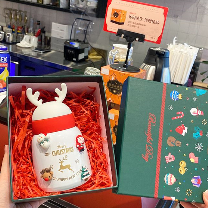 High-quality appearance Christmas gifts: insulated cups, creative antler cups, cute Christmas deer, simple stainless steel student water cups Application Scenario