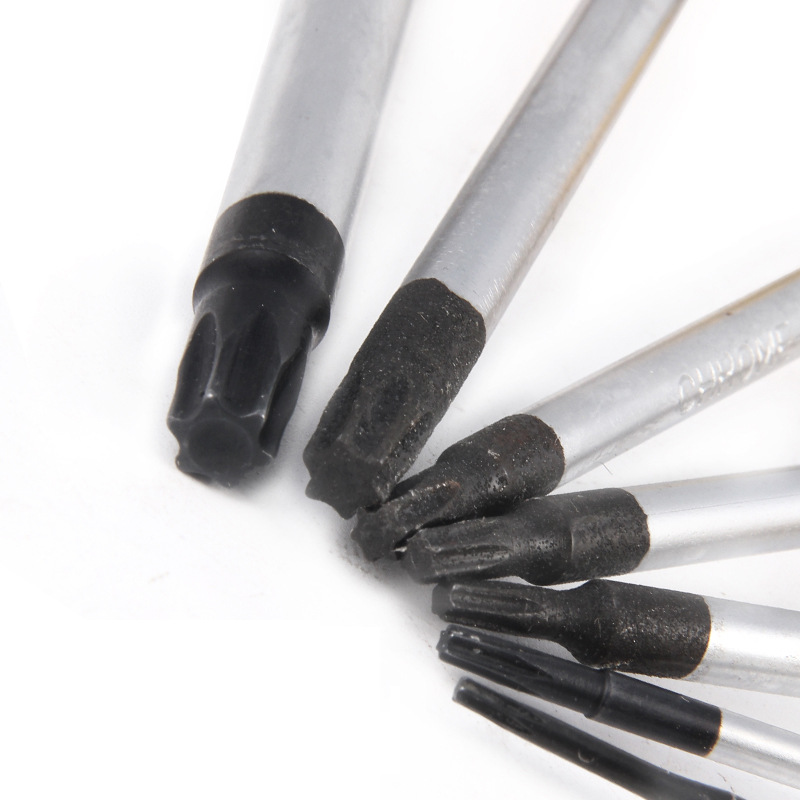STANLEY B series rubber-handled flower-shaped screwdrivers, flower-shaped screwdrivers, plum blossom type, hexagonal star type Specification drawing