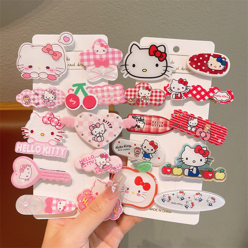 KT Cat Children's hair clips, cute headwear for girls and kids, new popular forehead hair clips, baby bangs hair accessories full figure