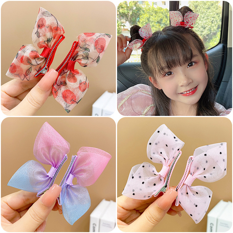 Cute and ethereal bow hair clips for children, girls, little girls, babies, hair accessories, headwear, hair clips, Korean girls full figure