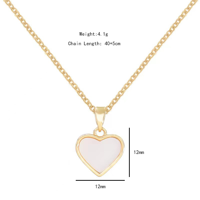 Fashionable and simple white acrylic heart-shaped necklace, a rare and versatile titanium steel collarbone chain, a stylish and elegant accessory wholesale Item Picture