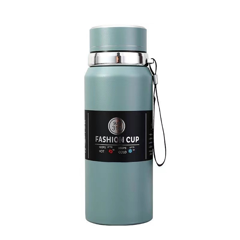 Douyin's best-selling large-capacity portable hanging strap insulated cup, a 304 stainless steel vacuum insulated cup with plastic coating, can be replaced by one piece Item Picture
