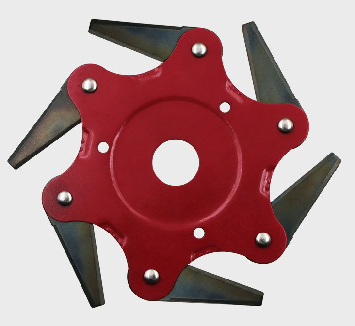 New toothed lawn mower blade, six-blade grass cutter head, six-blade cyclone blade, agricultural weeding machine parts undefined