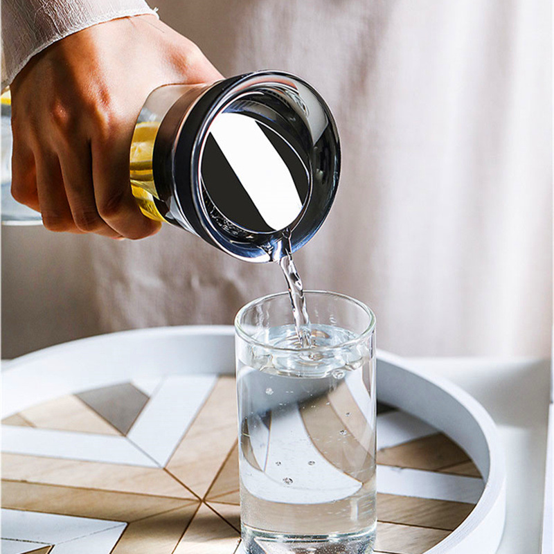 Household transparent glass cold water kettle, creative high borosilicate glass kettle, boiling water kettle, juice kettle, cooling water kettle, tying pot Specification drawing